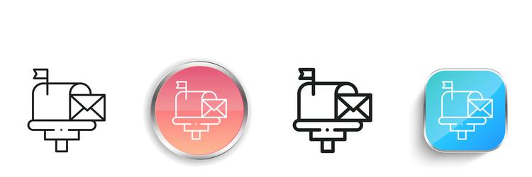 mail icon thin linear regular and button style vector image