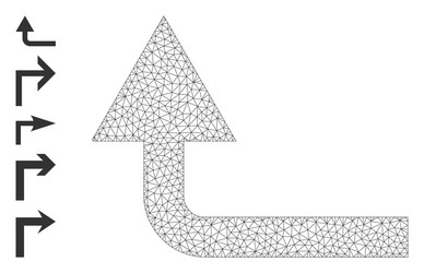 polygonal net turn forward icon with simple glyphs vector image