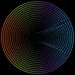 radial element with random dots circles rings vector image