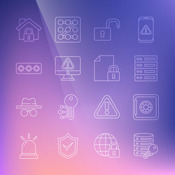 set line server security with key safe vector image