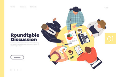 Business discussion concept landing page vector