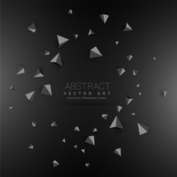 dark background with 3d triangle shapes vector