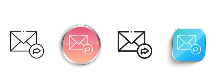 mail icon thin linear regular and button style vector image