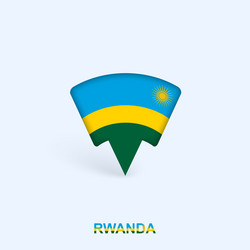 rwanda flag map pointer design with shadow vector image
