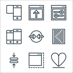 user interface line icons linear set quality vector image