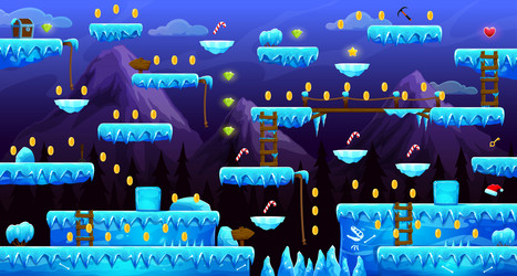 arcade north pole world game level map interface vector image