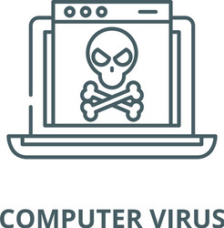 Computer virus and bugs line icon vector