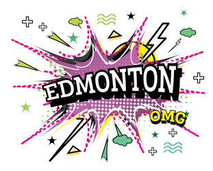 edmonton comic text in pop art style isolated Vector Image