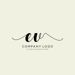 Ev initial handwriting logo with circle template Vector Image