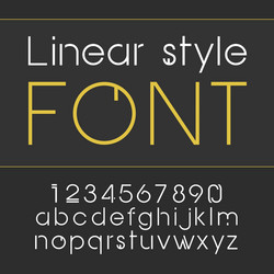 Linear font - simple and minimalistic vector