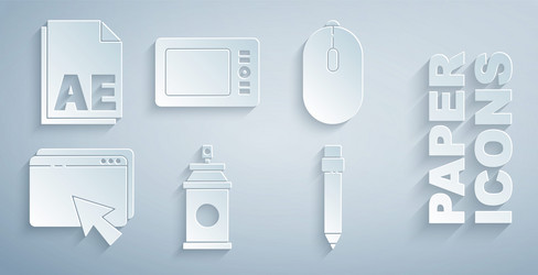 set paint spray can computer mouse web design vector image