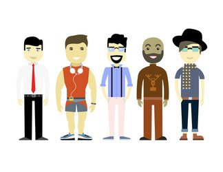 types of men different characters set collection vector image