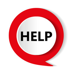 Help Button Icon - Red vector image