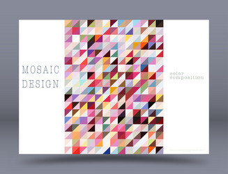 mosaic of multicolored triangles layout vector image