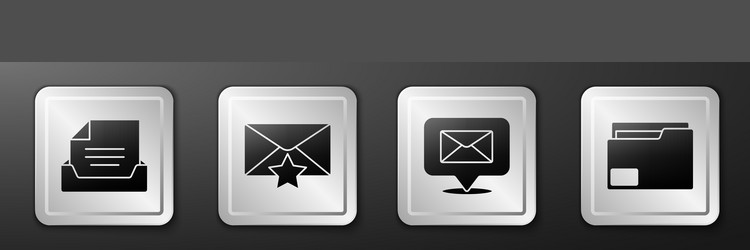 Set drawer with document envelope star vector
