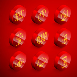 set line bitcoin in browser think shield vector image