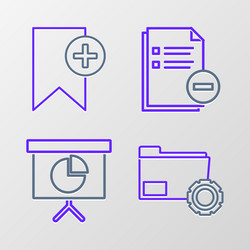 Set line folder settings with gears presentation vector