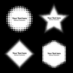 set of white abstract halftone design elements vector image