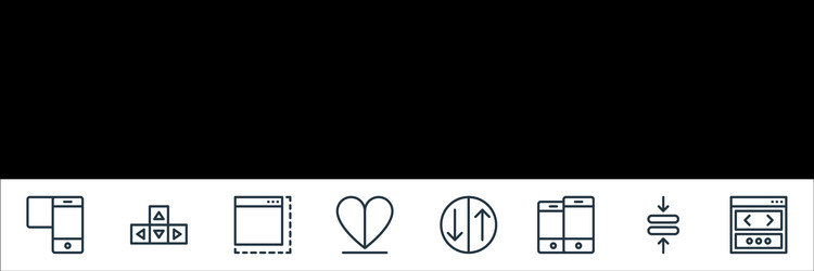 user interface line icons linear set quality vector image