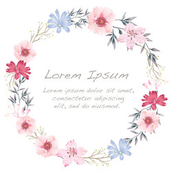 Watercolor Floral Frame Vector Image