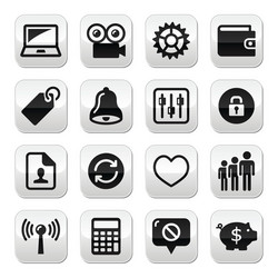 web internet icons set vector image