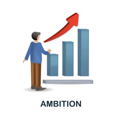 Ambition icon in 3d colored from core values vector