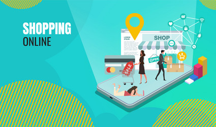 Business shopping online vector