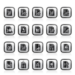 different types of document icons vector image