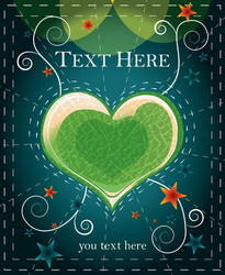 Green heart on abstract background vector