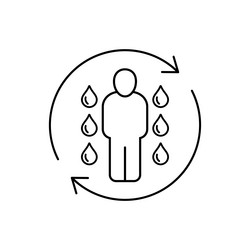 rehydrate line icon restore water balance vector