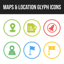 Unique icon set maps location glyph icons vector