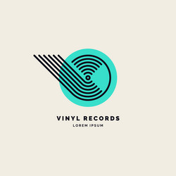Vinyl Record Emblem Vector Image