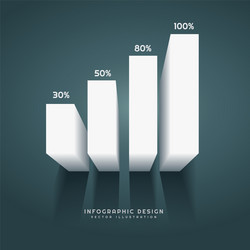 3d bar graph vector