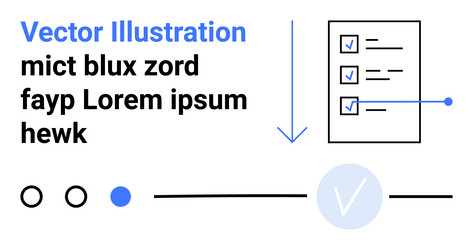 checklist with blue check marks next to list items vector image