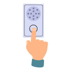 hand pressing elevator button going up in building vector image
