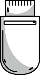 line technology usb memory with data information vector image