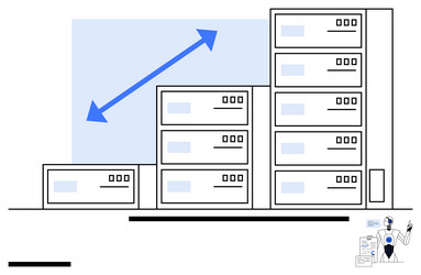 scalability concept with server stacks vector image