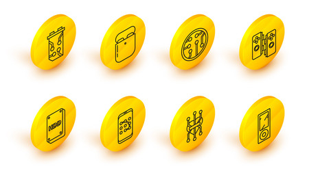set line music player processor mobile vector image