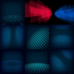 set of nine abstract digital background template vector image