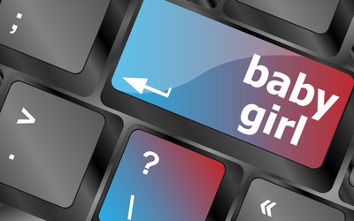 Computer keyboard key button - baby girl vector