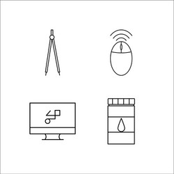 design and studio simple linear icon setsimple vector image