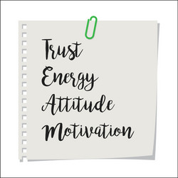 Note paper with team motivation text vector