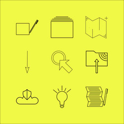 web linear icon set simple outline icons vector image