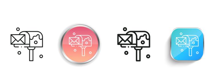 mail box icon thin linear regular and button vector image