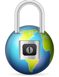 Padlock globe vector