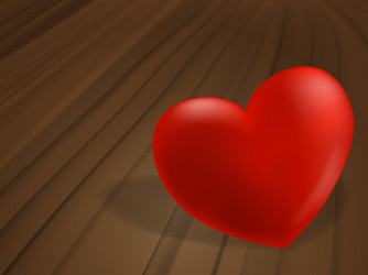 red heart on wooden desk vector