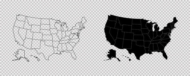 United states map high detailed usa linear vector