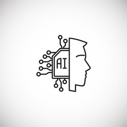 Ai related icon on background for graphic and web vector