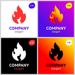 fire flames new colored set on gradient vector