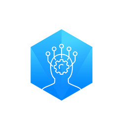 Machine learning and data mining line icon vector